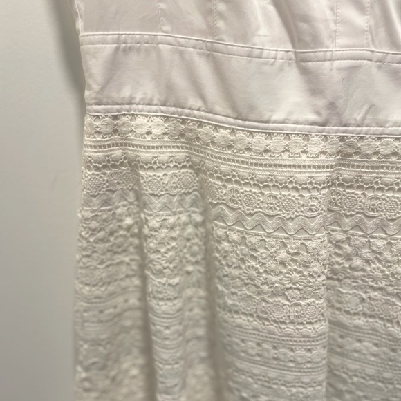 Karen Millen White Cotton Sleeveless Dress with Broderie Skirt. NWT - Picture 8 of 10